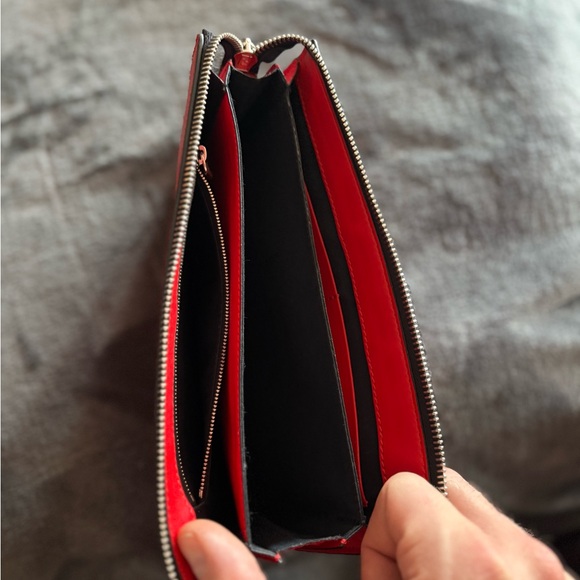 Fendi Monster Red and Black Zippered Clutch - Picture 7 of 13